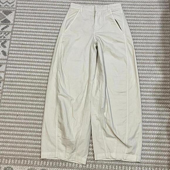 We The Free By Free People Rylee Wide Leg Chino Cotton Barrel Trousers - Picture 2 of 8